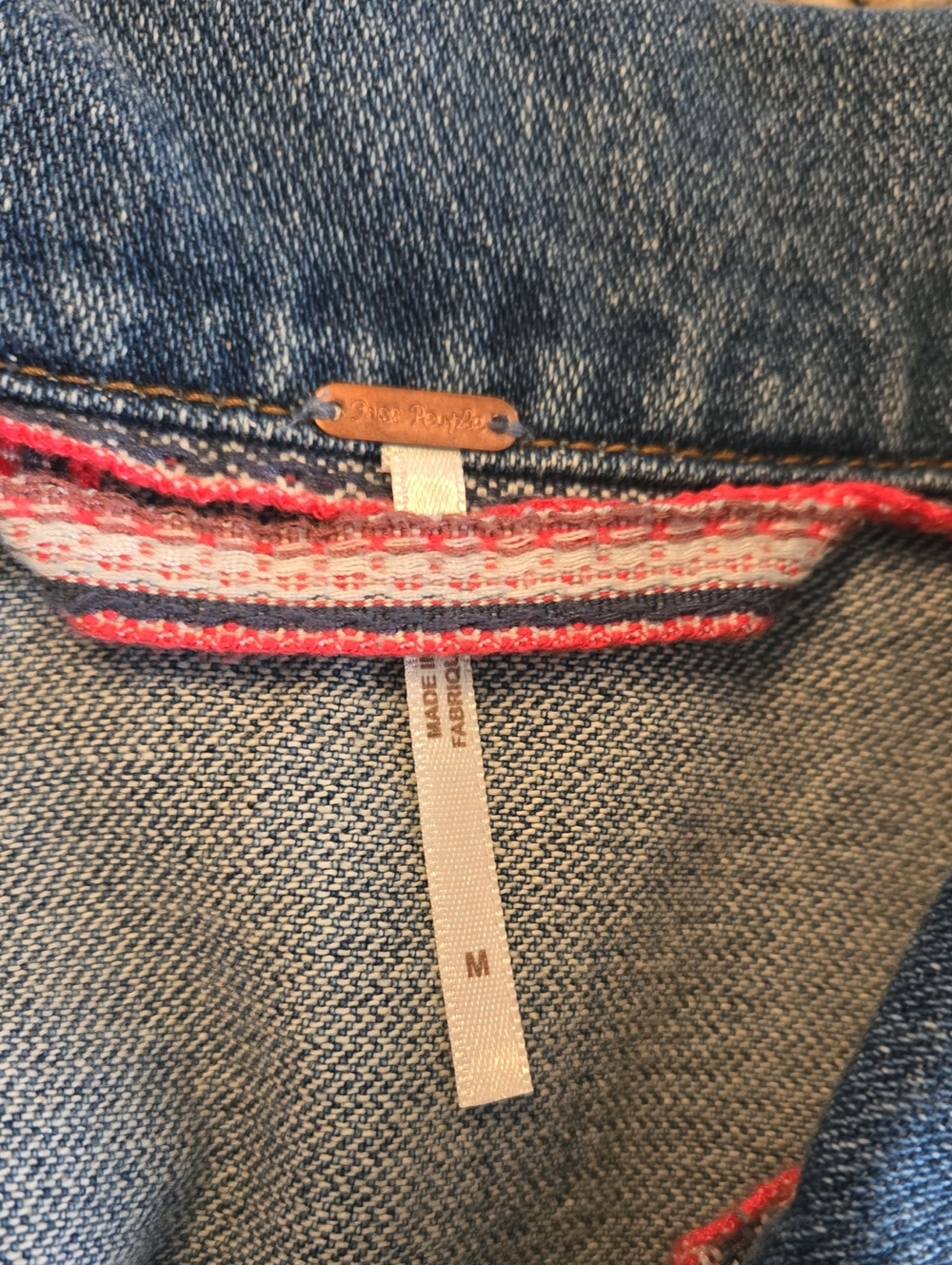 Free People Ramona Trucker Denim Jacket Oversized Jean Boho Utility Medium - Picture 8 of 11